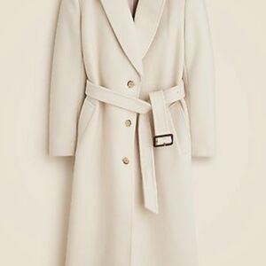 J. Crew Cream Trench Coat L ivory wool